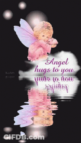 Angel Holding Teddy Bear Angel Hugs To You GIF