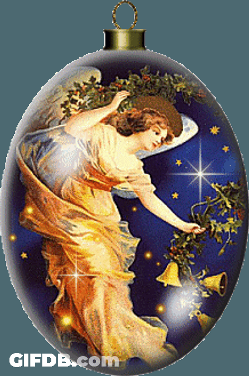 Angel In Globe Religious Christmas GIF