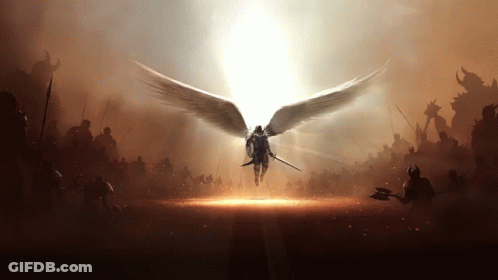 Angel Painting Happy Birthday Justin GIF