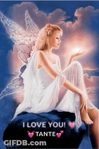 Angel Painting Saying I Love You Tante GIF