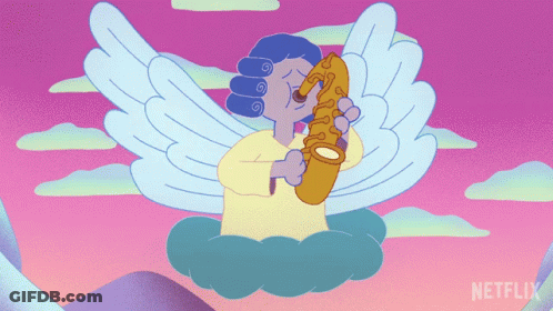 Angel Playing Saxophone Netflix Logo GIF