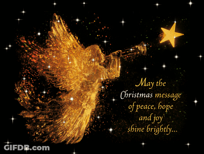 Angel Playing Trumpet Religious Christmas GIF