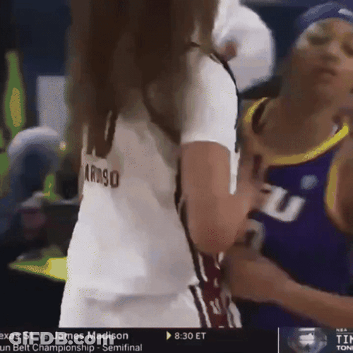 Angel Reese Bumps Opponent GIF