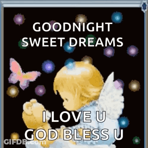 Angel Saying Goodnight And Sweet Dreams GIF