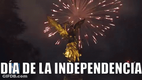 Angel Statue Saying Dia De La Independencia GIF
