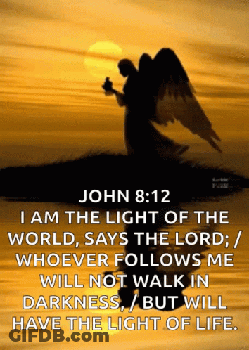 Angel With John 8:12 I Am The Light Of The World GIF