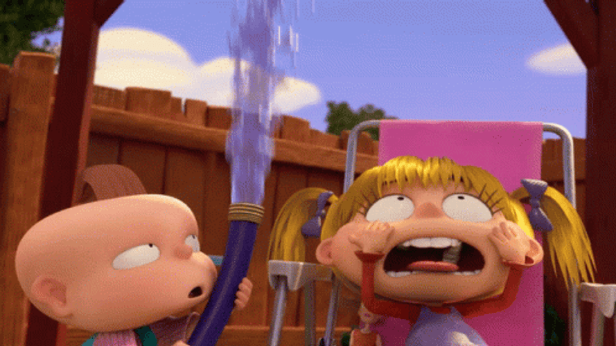 Angelica Pickles Rugrats Water Shower GIF