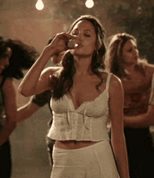 Angelina Jolie Drinking GIF