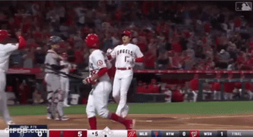 Angels And Dodgers Baseball Game GIF