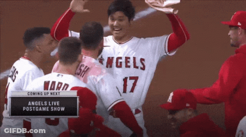 Angels Baseball Players Huddle Together GIF