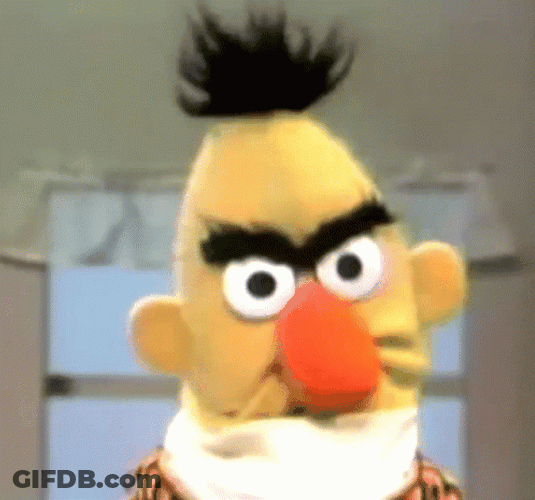 Anger Face Of Bert Sesame Street GIF