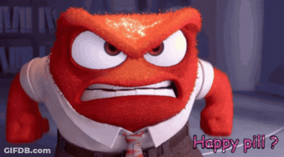 Anger Inside Out Happy Pill GIF