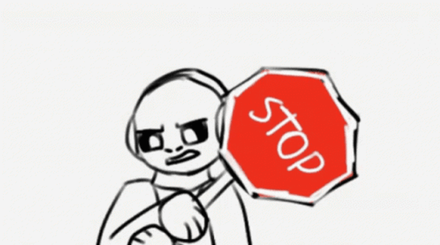 Angry Anime Kosta Stop Sign GIF
