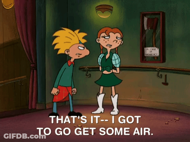 Angry Arnold Head Out GIF
