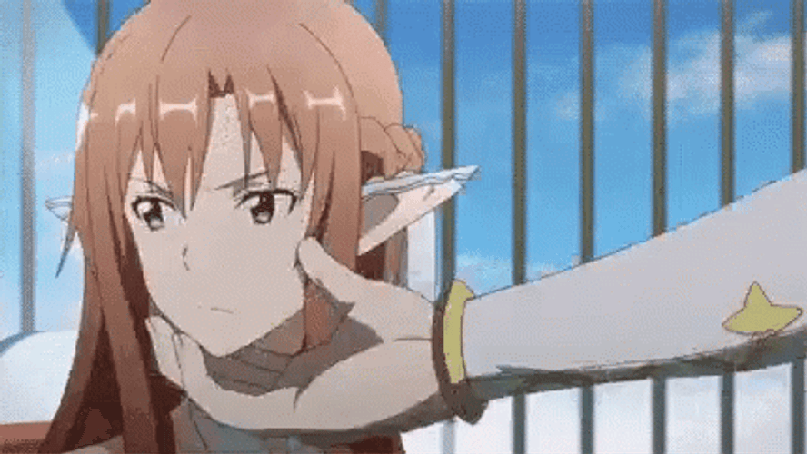 Angry Asuna Holding Her Face GIF