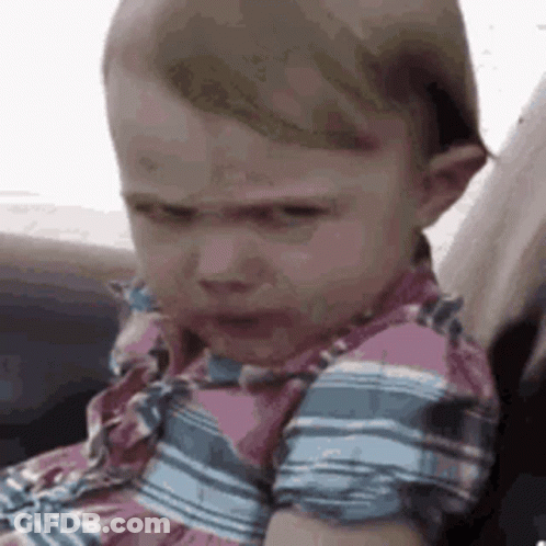 Angry Baby Girl In Car Seat GIF