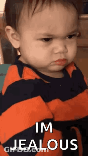Angry Baby With Crossed Arms Im Jealous GIF