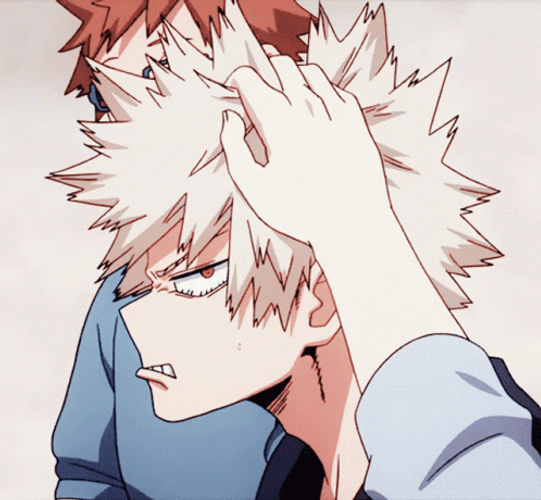 Angry Bakugou Head Pat GIF
