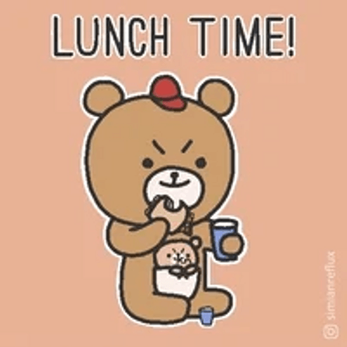 Angry Bear Cookie Lunch Time GIF