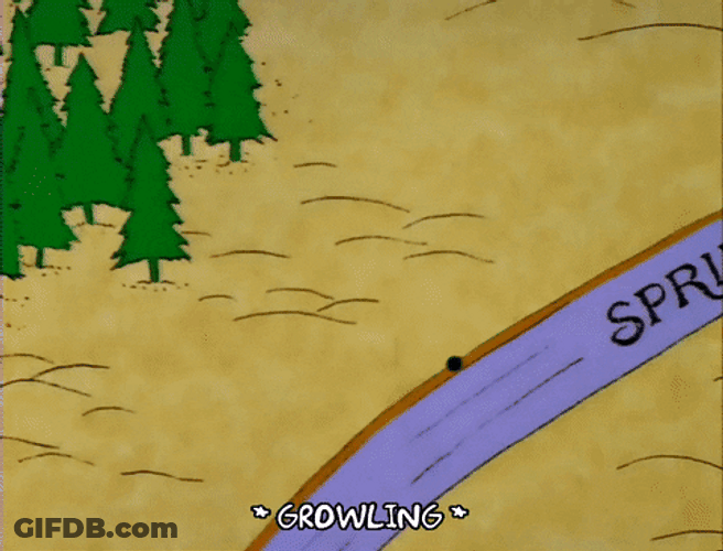 Angry Bear Dog Fight Simpsons GIF