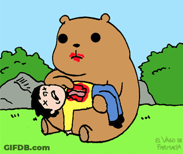 Angry Bear Kill Eating Human GIF