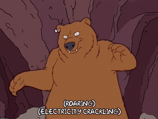 Angry Bear Roaring Electric Shock GIF