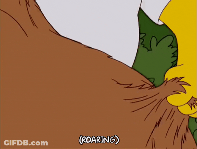 Angry Bear Roaring Homer Simpson GIF