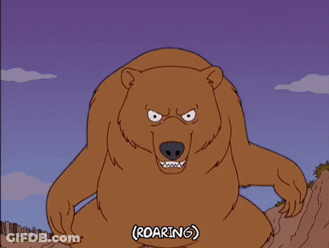 Angry Bear Wild Scary Roar Simpsons GIF