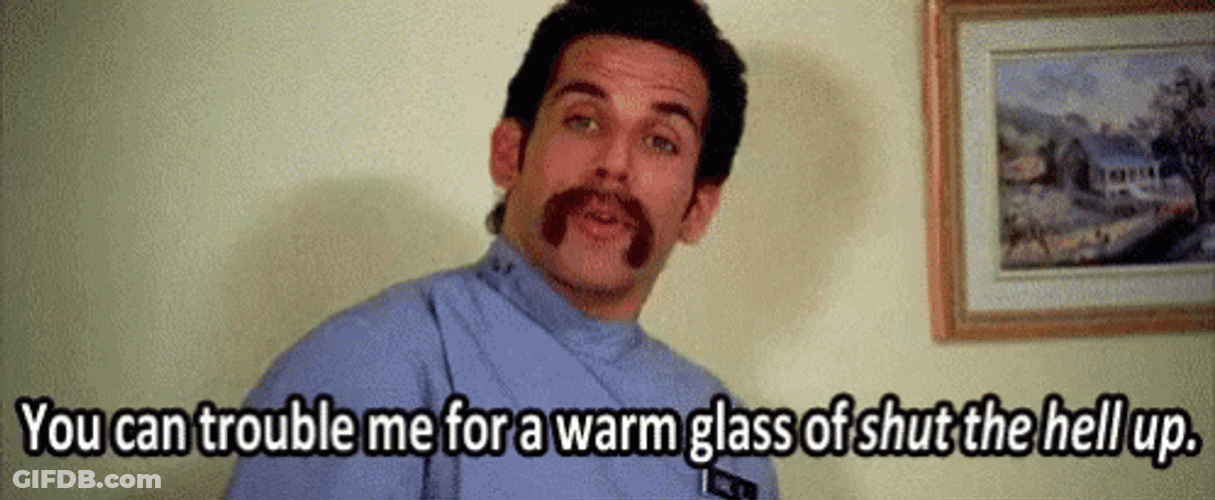 Angry Ben Stiller Shut Up GIF