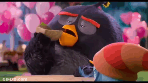 Angry Bird Eating Food GIF