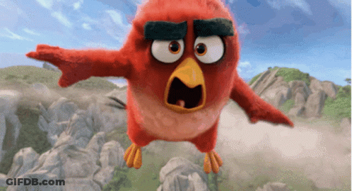 Angry Bird Flying With Wings Outstretched GIF