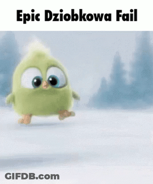 Angry Bird Hatchling Dylan Epic Fail Walking GIF