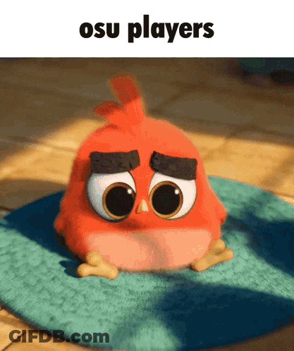 Angry Bird Laying On Blue Mat Osu Players GIF