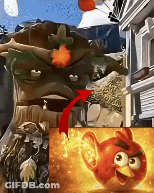Angry Bird Next To Tree GIF