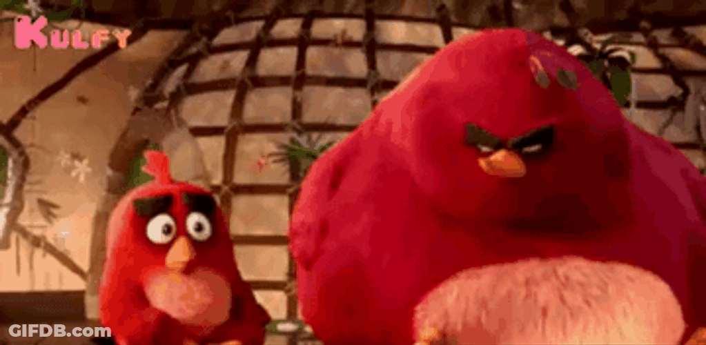Angry Birds Fat Red Punching Hard GIF