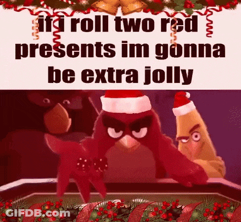 Angry Birds In Santa Hats Christmas GIF