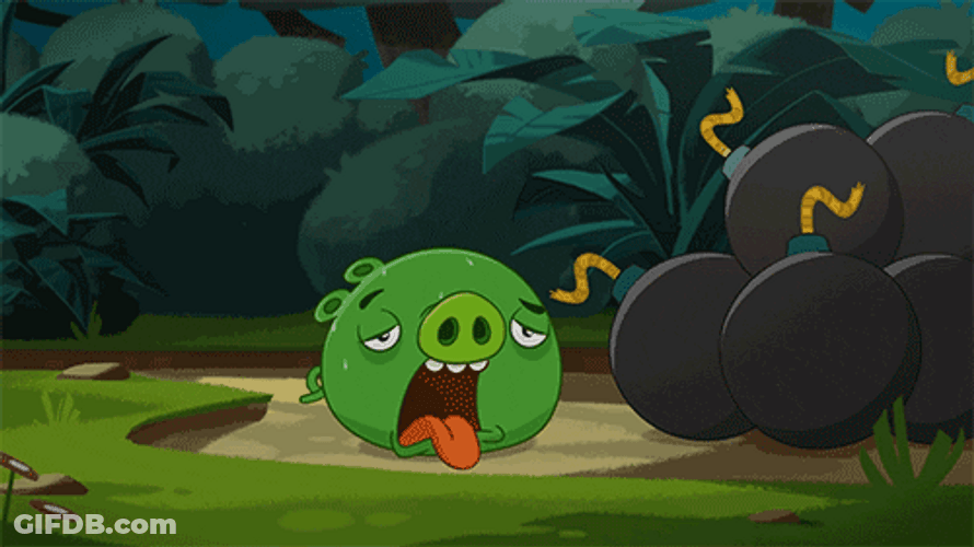 Angry Birds Poor Pig Sweating GIF