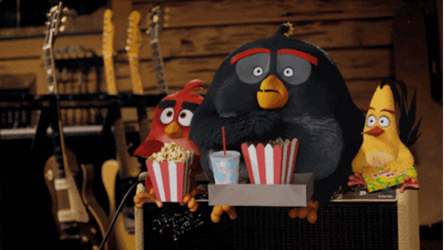 Angry Birds Popcorn Eating GIF