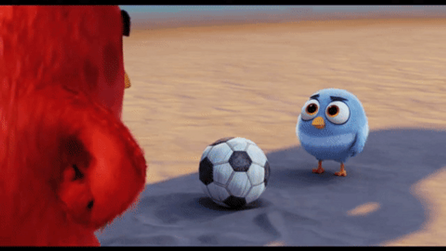 Angry Birds Red And Blue Eyebrows Up GIF