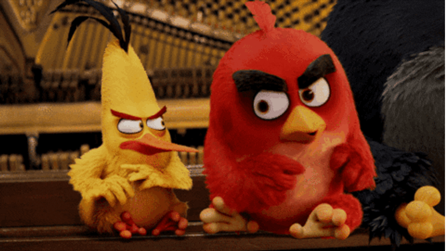 Angry Birds Red And Chuck Fighting GIF