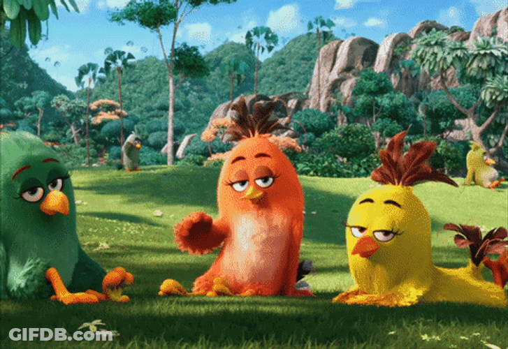 Angry Birds Shy Red Eating Sandwich GIF