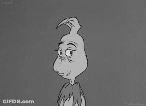 Angry Black And White Grinch GIF