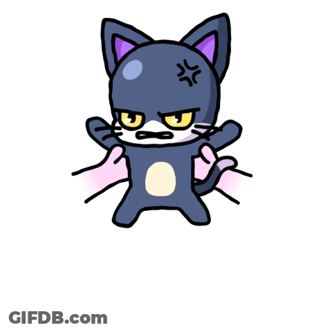 Angry Black Cat Cartoon GIF