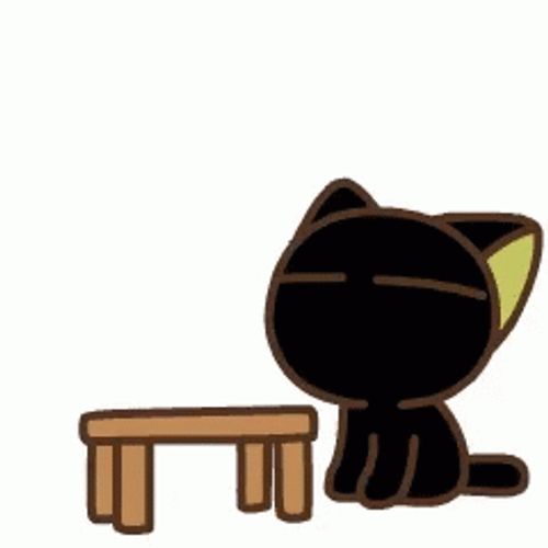 Angry Black Cat Table Flip GIF