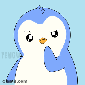 Angry Blue And White Penguin With Yellow Beak GIF