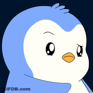 Angry Blue And White Penguin With Yellow Beak GIF