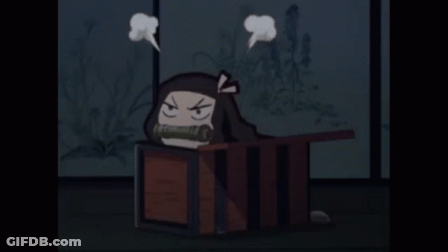 Angry Box Nezuko Fighting GIF