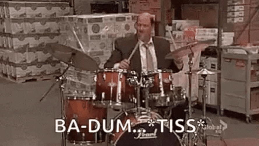 Angry Brian Baumgartner Badumtss Drum GIF