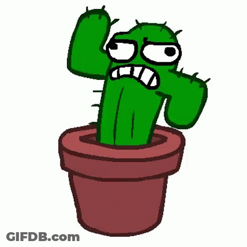 Angry Cactus Ready For Boxing GIF