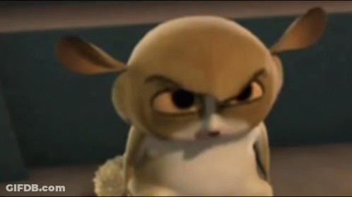 Angry Cartoon Animal Close Up GIF